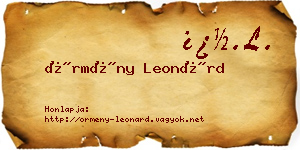 Örmény Leonárd névjegykártya
